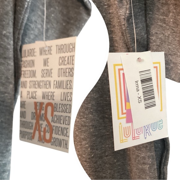 NWT LuLaRoe Irma XS Tunic Top Gray - Picture 2 of 5